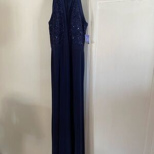 Night Way Collections Midnight Blue Sequin Maxi Dress